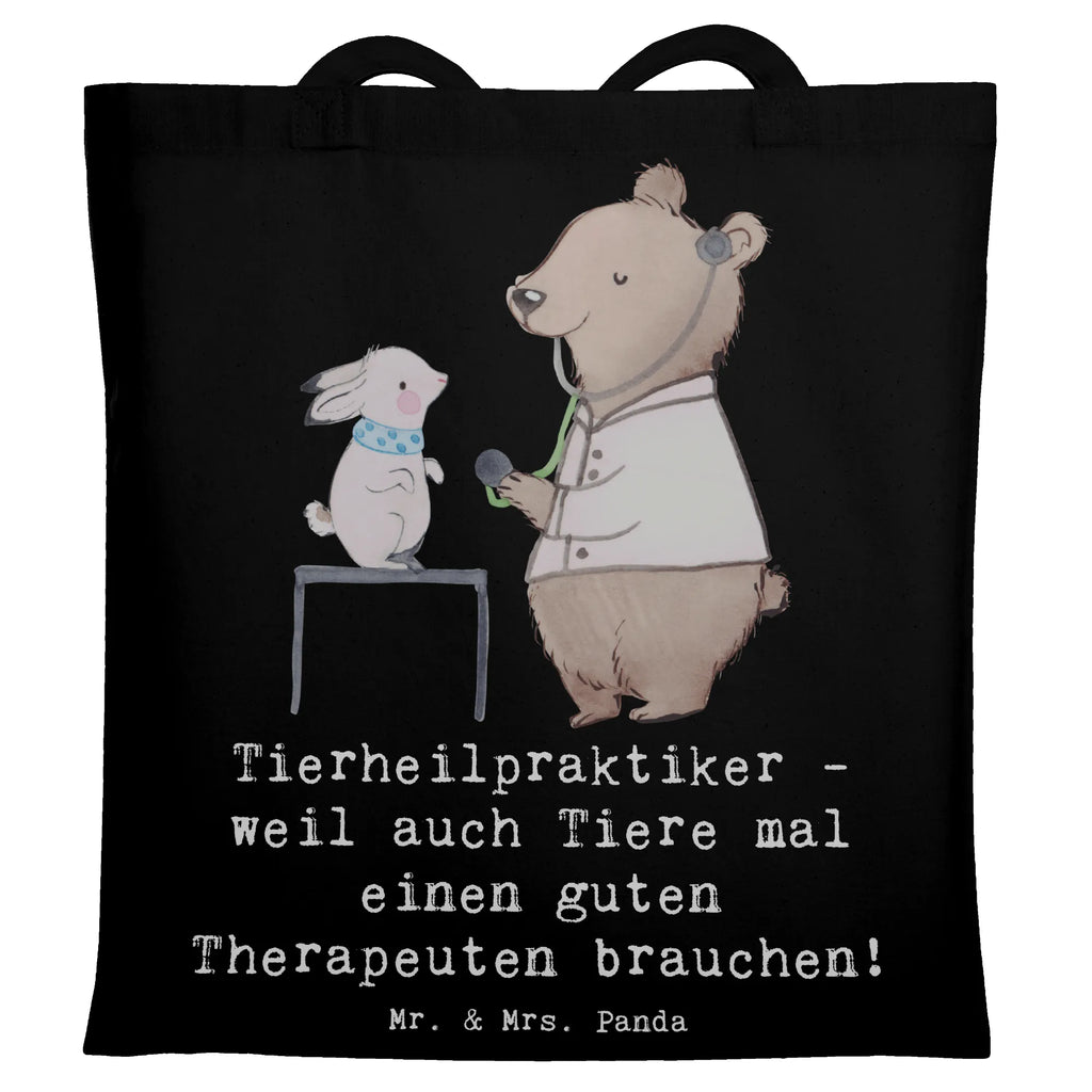 Tragetasche Tierheilpraktiker - weil auch Tiere mal einen guten Therapeuten brauchen! Beuteltasche, Beutel, Einkaufstasche, Jutebeutel, Stoffbeutel, Tasche, Shopper, Umhängetasche, Strandtasche, Schultertasche, Stofftasche, Tragetasche, Badetasche, Jutetasche, Einkaufstüte, Laptoptasche, Beruf, Ausbildung, Jubiläum, Abschied, Rente, Kollege, Kollegin, Geschenk, Schenken, Arbeitskollege, Mitarbeiter, Firma, Danke, Dankeschön