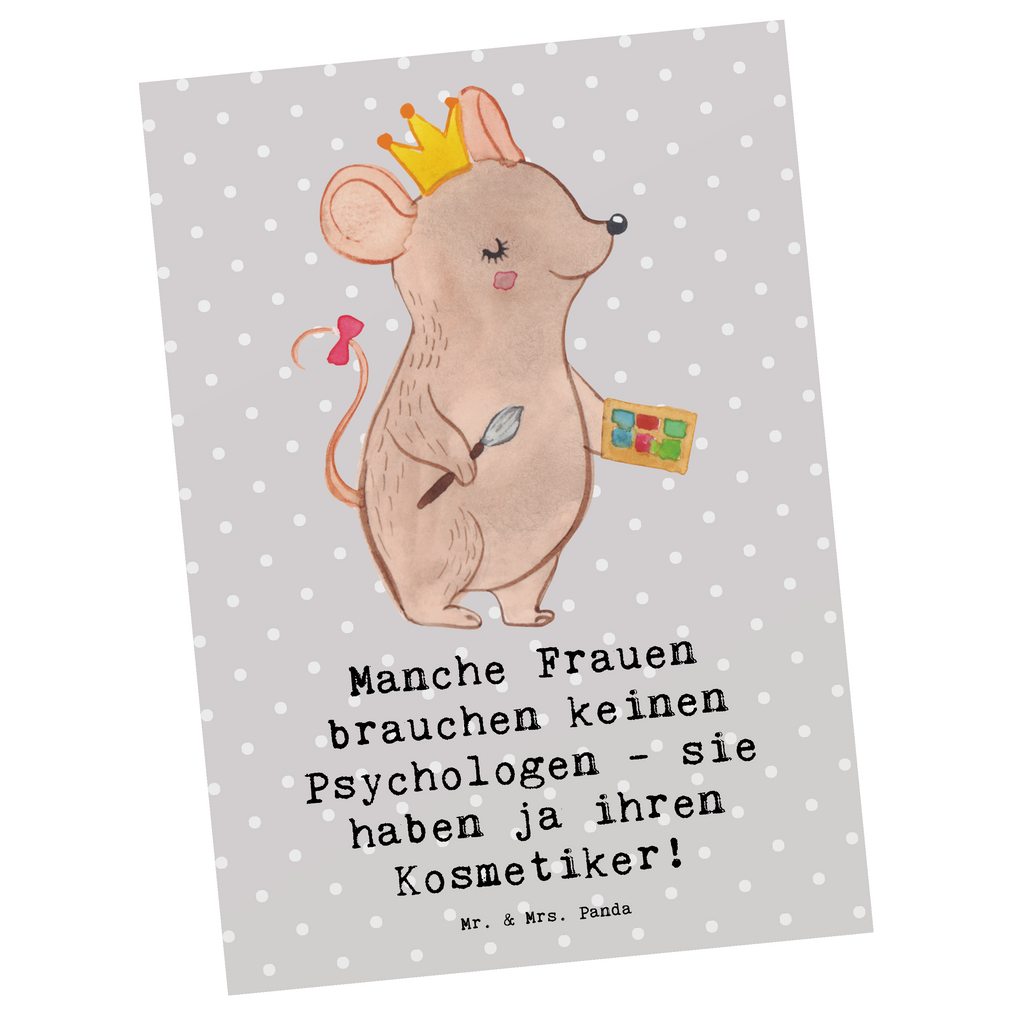 Postkarte Manche Frauen brauchen keinen Psychologen - sie haben ja ihren Kosmetiker! Postkarte, Karte, Geschenkkarte, Grußkarte, Einladung, Ansichtskarte, Geburtstagskarte, Einladungskarte, Dankeskarte, Ansichtskarten, Einladung Geburtstag, Einladungskarten Geburtstag, Beruf, Ausbildung, Jubiläum, Abschied, Rente, Kollege, Kollegin, Geschenk, Schenken, Arbeitskollege, Mitarbeiter, Firma, Danke, Dankeschön