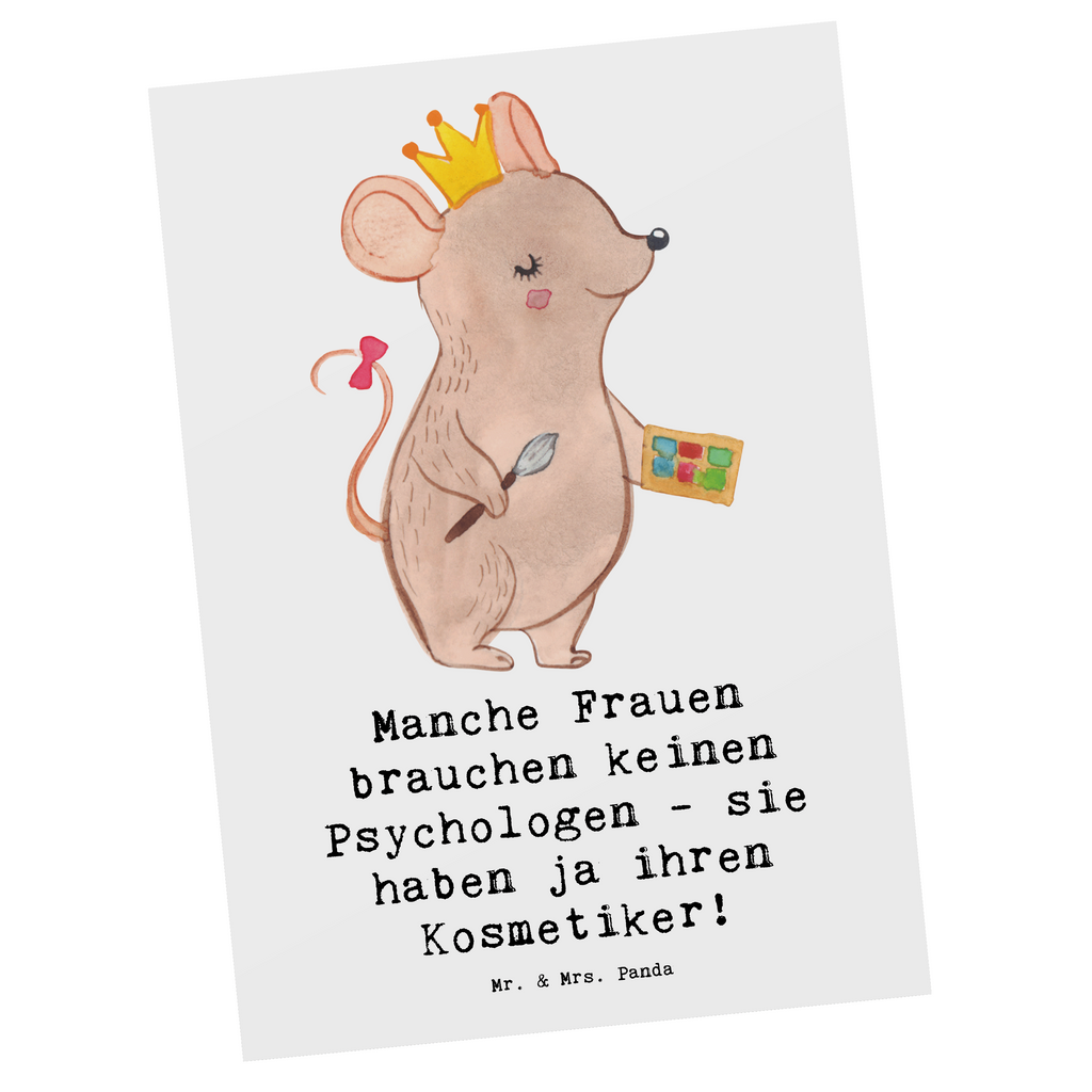 Postkarte Manche Frauen brauchen keinen Psychologen - sie haben ja ihren Kosmetiker! Postkarte, Karte, Geschenkkarte, Grußkarte, Einladung, Ansichtskarte, Geburtstagskarte, Einladungskarte, Dankeskarte, Ansichtskarten, Einladung Geburtstag, Einladungskarten Geburtstag, Beruf, Ausbildung, Jubiläum, Abschied, Rente, Kollege, Kollegin, Geschenk, Schenken, Arbeitskollege, Mitarbeiter, Firma, Danke, Dankeschön