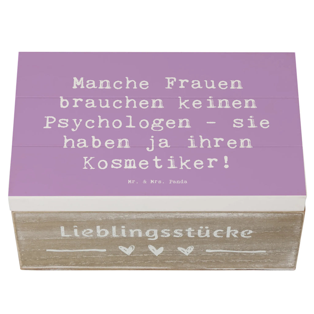 Holzkiste Spruch Manche Frauen brauchen keinen Psychologen - sie haben ja ihren Kosmetiker! Holzkiste, Kiste, Schatzkiste, Truhe, Schatulle, XXL, Erinnerungsbox, Erinnerungskiste, Dekokiste, Aufbewahrungsbox, Geschenkbox, Geschenkdose, Beruf, Ausbildung, Jubiläum, Abschied, Rente, Kollege, Kollegin, Geschenk, Schenken, Arbeitskollege, Mitarbeiter, Firma, Danke, Dankeschön