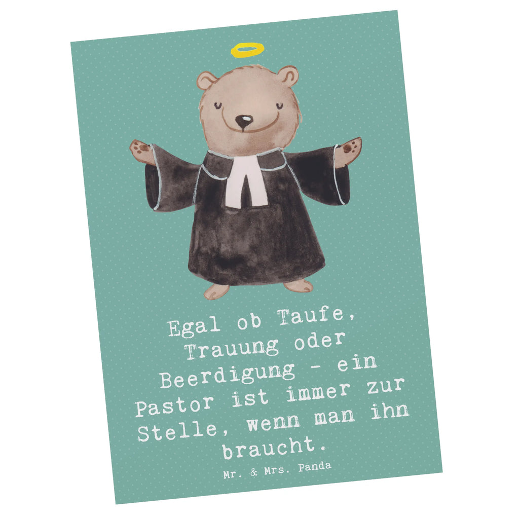 Postkarte Egal ob Taufe, Trauung oder Beerdigung - ein Pastor ist immer zur Stelle, wenn man ihn braucht. Postkarte, Karte, Geschenkkarte, Grußkarte, Einladung, Ansichtskarte, Geburtstagskarte, Einladungskarte, Dankeskarte, Ansichtskarten, Einladung Geburtstag, Einladungskarten Geburtstag, Beruf, Ausbildung, Jubiläum, Abschied, Rente, Kollege, Kollegin, Geschenk, Schenken, Arbeitskollege, Mitarbeiter, Firma, Danke, Dankeschön