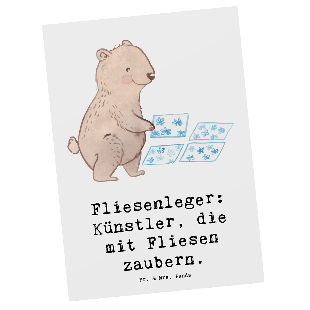 Postkarte Fliesenleger: Künstler, die mit Fliesen zaubern. Postkarte, Karte, Geschenkkarte, Grußkarte, Einladung, Ansichtskarte, Geburtstagskarte, Einladungskarte, Dankeskarte, Ansichtskarten, Einladung Geburtstag, Einladungskarten Geburtstag, Beruf, Ausbildung, Jubiläum, Abschied, Rente, Kollege, Kollegin, Geschenk, Schenken, Arbeitskollege, Mitarbeiter, Firma, Danke, Dankeschön