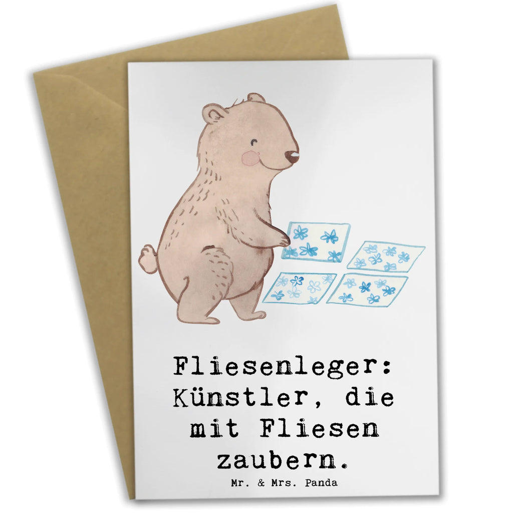 Grußkarte Fliesenleger: Künstler, die mit Fliesen zaubern. Grußkarte, Klappkarte, Einladungskarte, Glückwunschkarte, Hochzeitskarte, Geburtstagskarte, Karte, Ansichtskarten, Beruf, Ausbildung, Jubiläum, Abschied, Rente, Kollege, Kollegin, Geschenk, Schenken, Arbeitskollege, Mitarbeiter, Firma, Danke, Dankeschön