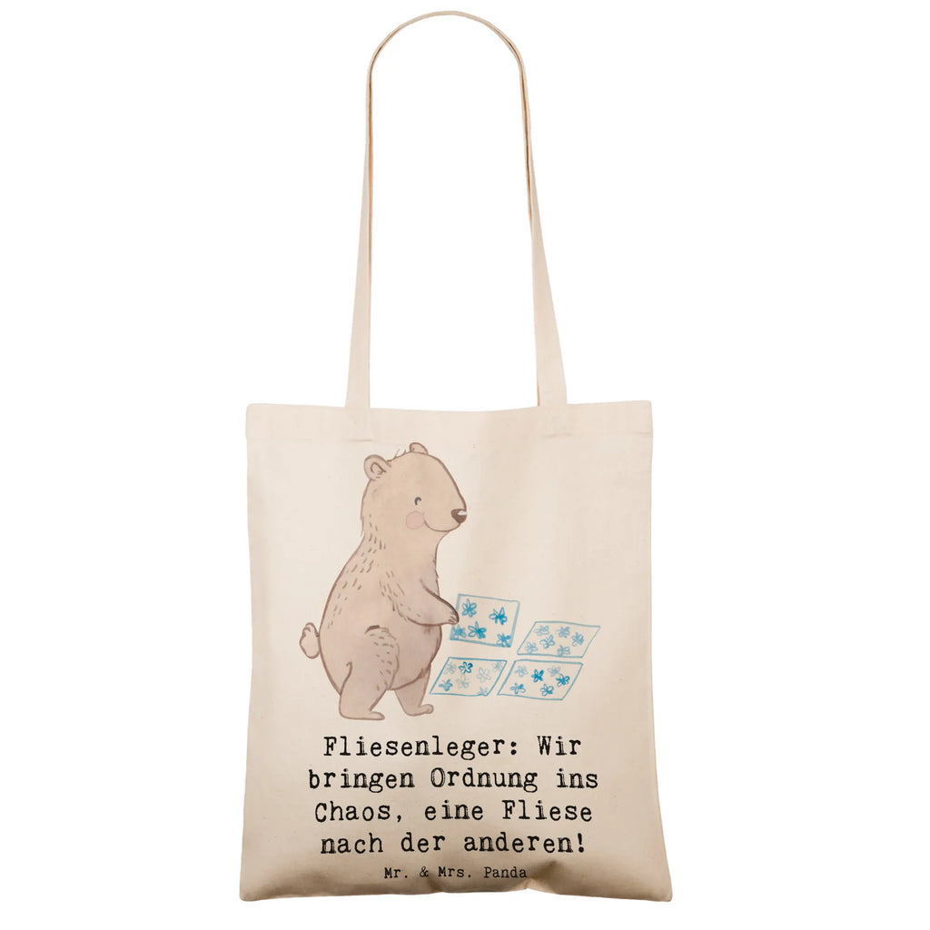 Tragetasche Fliesenleger: Wir bringen Ordnung ins Chaos, eine Fliese nach der anderen! Beuteltasche, Beutel, Einkaufstasche, Jutebeutel, Stoffbeutel, Tasche, Shopper, Umhängetasche, Strandtasche, Schultertasche, Stofftasche, Tragetasche, Badetasche, Jutetasche, Einkaufstüte, Laptoptasche, Beruf, Ausbildung, Jubiläum, Abschied, Rente, Kollege, Kollegin, Geschenk, Schenken, Arbeitskollege, Mitarbeiter, Firma, Danke, Dankeschön