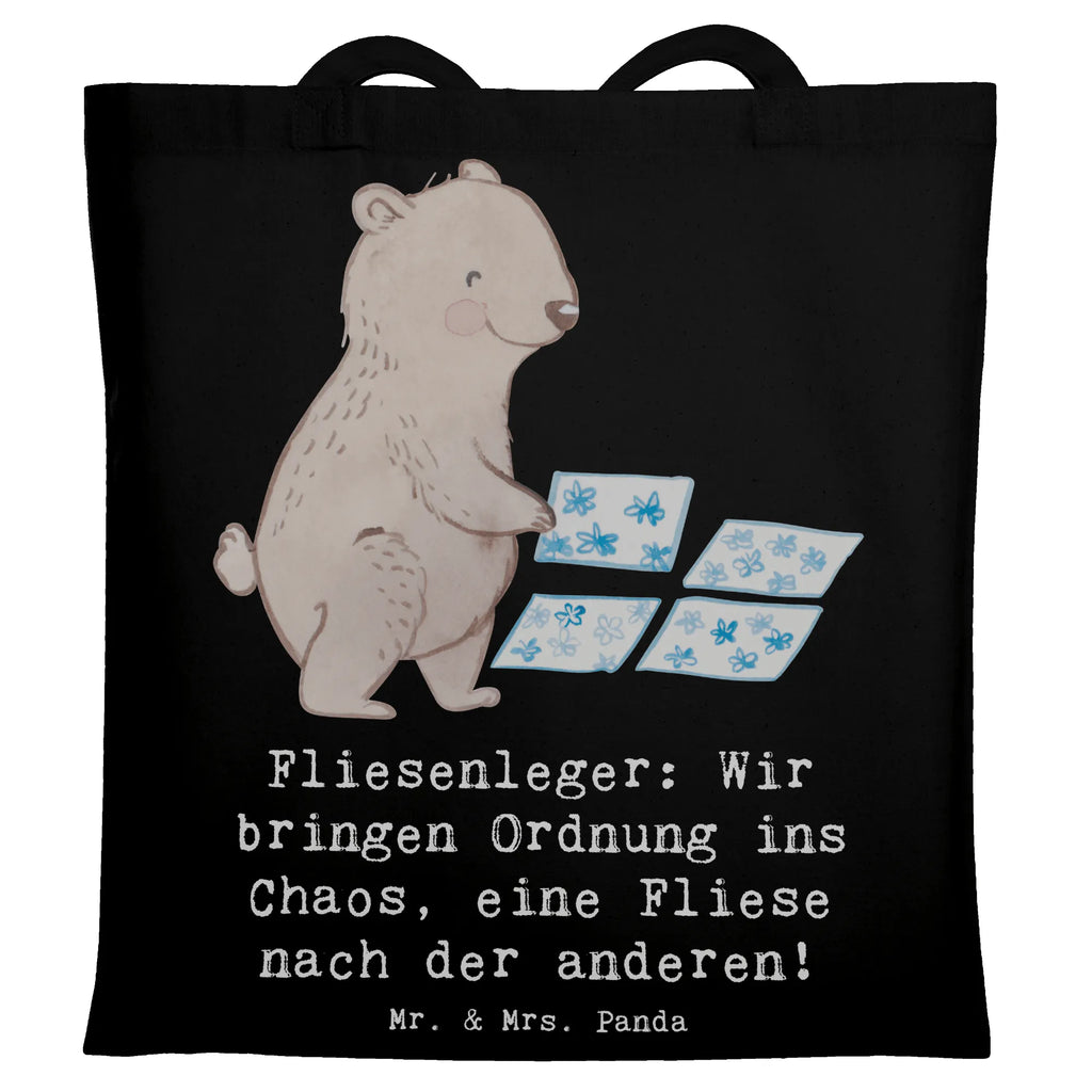 Tragetasche Fliesenleger: Wir bringen Ordnung ins Chaos, eine Fliese nach der anderen! Beuteltasche, Beutel, Einkaufstasche, Jutebeutel, Stoffbeutel, Tasche, Shopper, Umhängetasche, Strandtasche, Schultertasche, Stofftasche, Tragetasche, Badetasche, Jutetasche, Einkaufstüte, Laptoptasche, Beruf, Ausbildung, Jubiläum, Abschied, Rente, Kollege, Kollegin, Geschenk, Schenken, Arbeitskollege, Mitarbeiter, Firma, Danke, Dankeschön