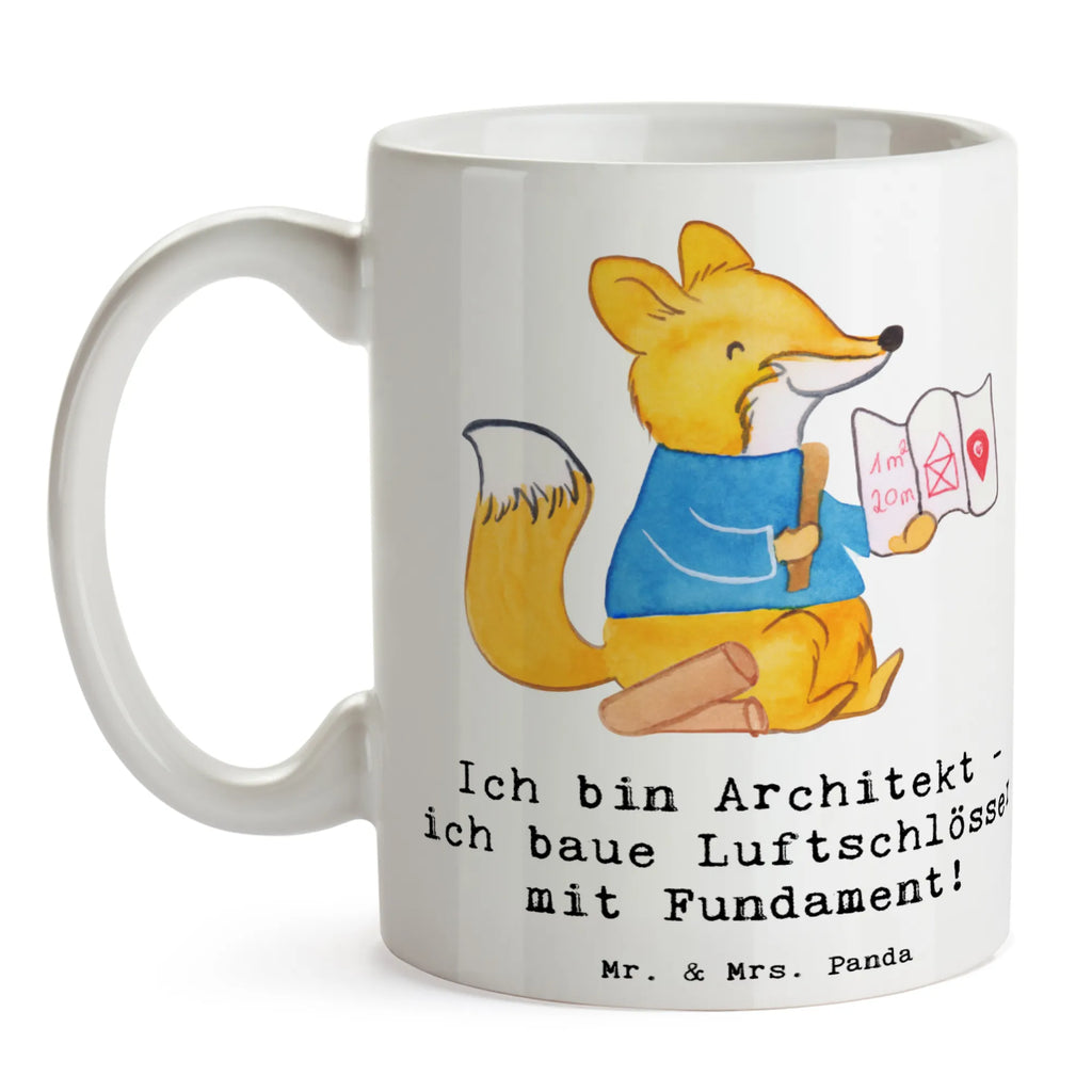 Tasse Ich bin Architekt - ich baue Luftschlösser mit Fundament! Tasse, Kaffeetasse, Teetasse, Becher, Kaffeebecher, Teebecher, Keramiktasse, Porzellantasse, Büro Tasse, Geschenk Tasse, Tasse Sprüche, Tasse Motive, Kaffeetassen, Tasse bedrucken, Designer Tasse, Cappuccino Tassen, Schöne Teetassen, Beruf, Ausbildung, Jubiläum, Abschied, Rente, Kollege, Kollegin, Geschenk, Schenken, Arbeitskollege, Mitarbeiter, Firma, Danke, Dankeschön