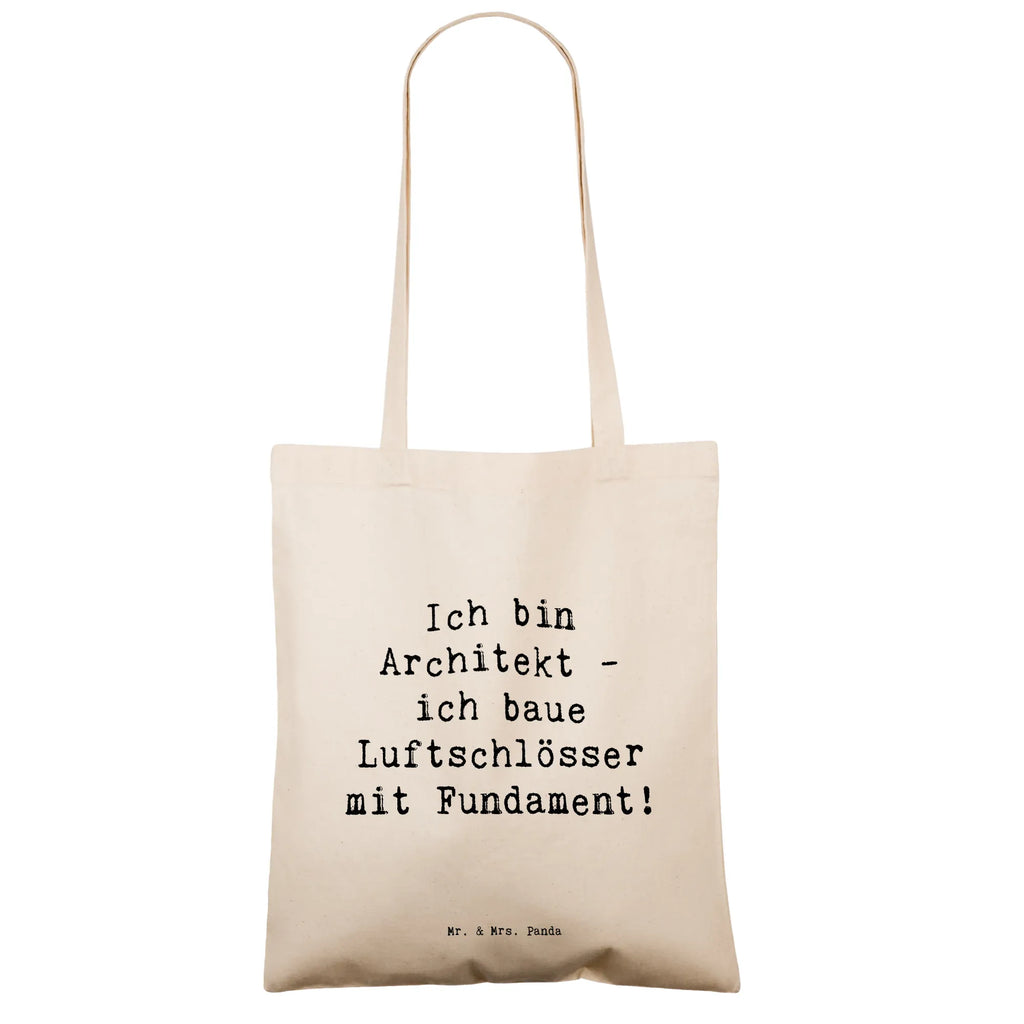 Tragetasche Spruch Ich bin Architekt - ich baue Luftschlösser mit Fundament! Beuteltasche, Beutel, Einkaufstasche, Jutebeutel, Stoffbeutel, Tasche, Shopper, Umhängetasche, Strandtasche, Schultertasche, Stofftasche, Tragetasche, Badetasche, Jutetasche, Einkaufstüte, Laptoptasche, Beruf, Ausbildung, Jubiläum, Abschied, Rente, Kollege, Kollegin, Geschenk, Schenken, Arbeitskollege, Mitarbeiter, Firma, Danke, Dankeschön