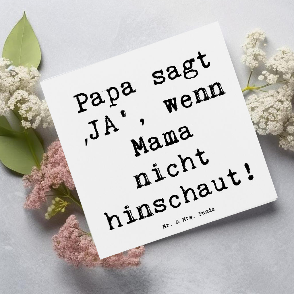 Deluxe Karte Spruch Vater Geheimhaltung Karte, Grußkarte, Klappkarte, Einladungskarte, Glückwunschkarte, Hochzeitskarte, Geburtstagskarte, Hochwertige Grußkarte, Hochwertige Klappkarte, Familie, Vatertag, Muttertag, Bruder, Schwester, Mama, Papa, Oma, Opa