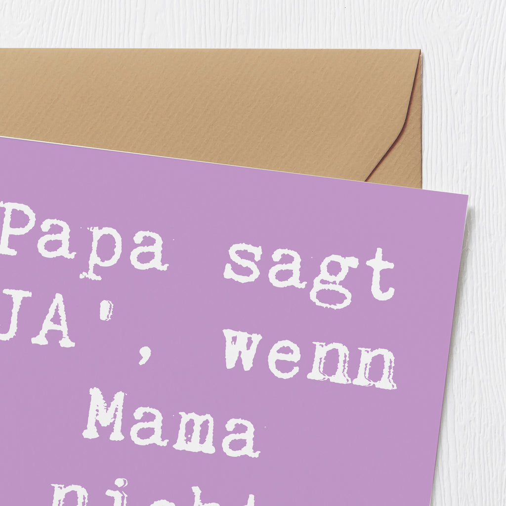 Deluxe Karte Spruch Vater Geheimhaltung Karte, Grußkarte, Klappkarte, Einladungskarte, Glückwunschkarte, Hochzeitskarte, Geburtstagskarte, Hochwertige Grußkarte, Hochwertige Klappkarte, Familie, Vatertag, Muttertag, Bruder, Schwester, Mama, Papa, Oma, Opa