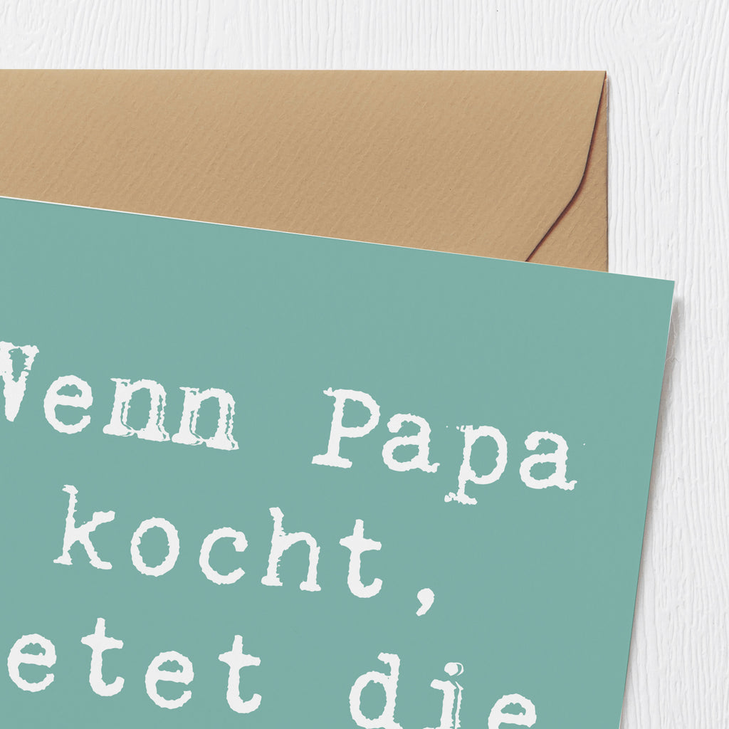 Deluxe Karte Spruch Vater Koch Karte, Grußkarte, Klappkarte, Einladungskarte, Glückwunschkarte, Hochzeitskarte, Geburtstagskarte, Hochwertige Grußkarte, Hochwertige Klappkarte, Familie, Vatertag, Muttertag, Bruder, Schwester, Mama, Papa, Oma, Opa