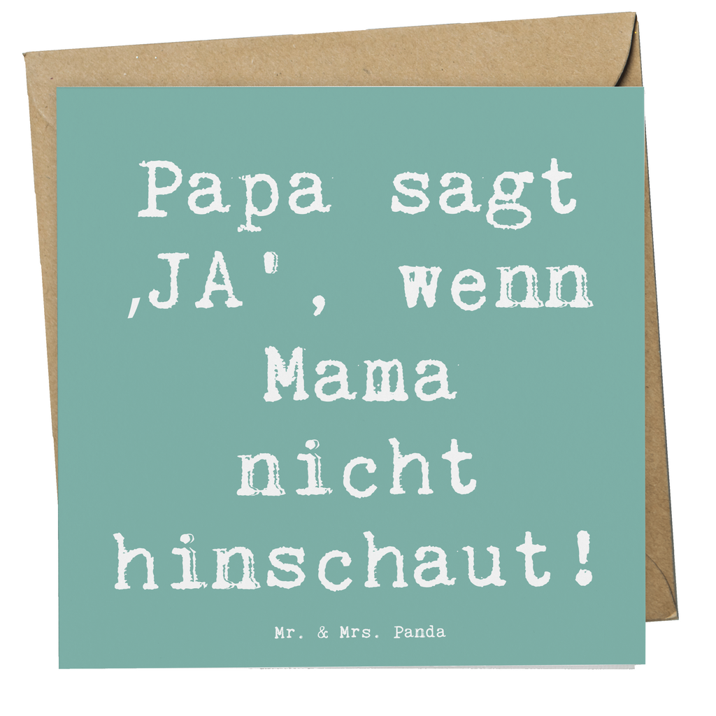 Deluxe Karte Spruch Vater Geheimhaltung Karte, Grußkarte, Klappkarte, Einladungskarte, Glückwunschkarte, Hochzeitskarte, Geburtstagskarte, Hochwertige Grußkarte, Hochwertige Klappkarte, Familie, Vatertag, Muttertag, Bruder, Schwester, Mama, Papa, Oma, Opa