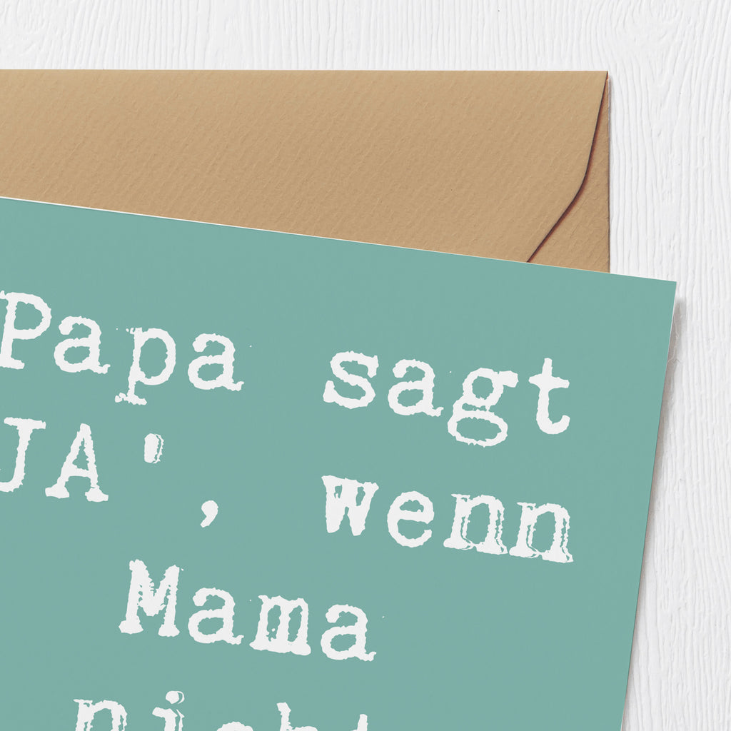 Deluxe Karte Spruch Vater Geheimhaltung Karte, Grußkarte, Klappkarte, Einladungskarte, Glückwunschkarte, Hochzeitskarte, Geburtstagskarte, Hochwertige Grußkarte, Hochwertige Klappkarte, Familie, Vatertag, Muttertag, Bruder, Schwester, Mama, Papa, Oma, Opa