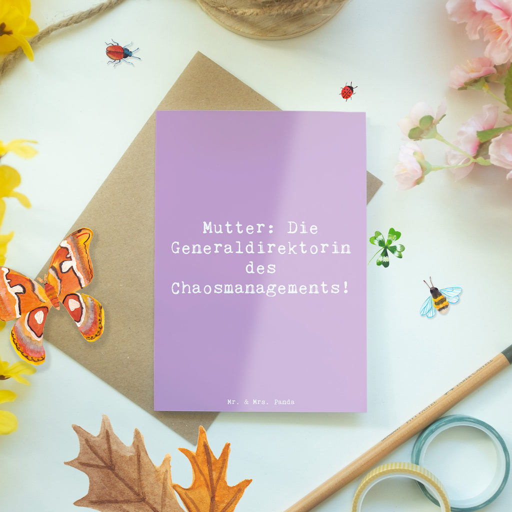 Grußkarte Spruch Mutter Chaosmanagerin Grußkarte, Klappkarte, Einladungskarte, Glückwunschkarte, Hochzeitskarte, Geburtstagskarte, Karte, Ansichtskarten, Familie, Vatertag, Muttertag, Bruder, Schwester, Mama, Papa, Oma, Opa