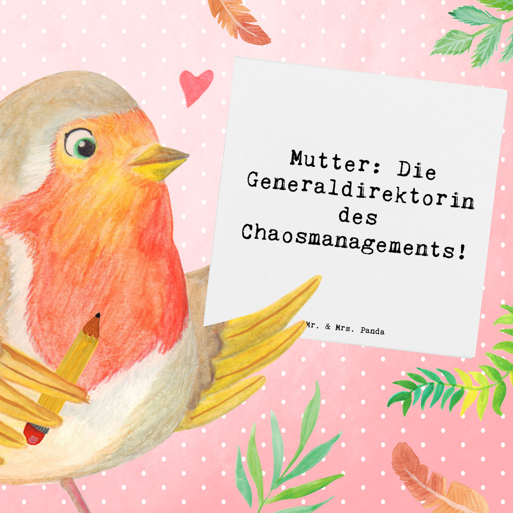 Deluxe Karte Spruch Mutter Chaosmanagerin Karte, Grußkarte, Klappkarte, Einladungskarte, Glückwunschkarte, Hochzeitskarte, Geburtstagskarte, Hochwertige Grußkarte, Hochwertige Klappkarte, Familie, Vatertag, Muttertag, Bruder, Schwester, Mama, Papa, Oma, Opa