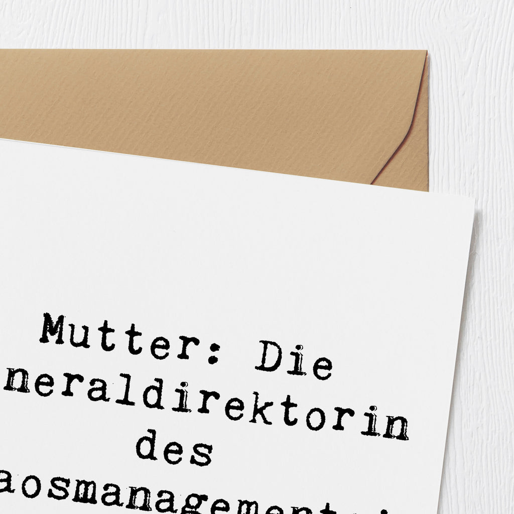 Deluxe Karte Spruch Mutter Chaosmanagerin Karte, Grußkarte, Klappkarte, Einladungskarte, Glückwunschkarte, Hochzeitskarte, Geburtstagskarte, Hochwertige Grußkarte, Hochwertige Klappkarte, Familie, Vatertag, Muttertag, Bruder, Schwester, Mama, Papa, Oma, Opa