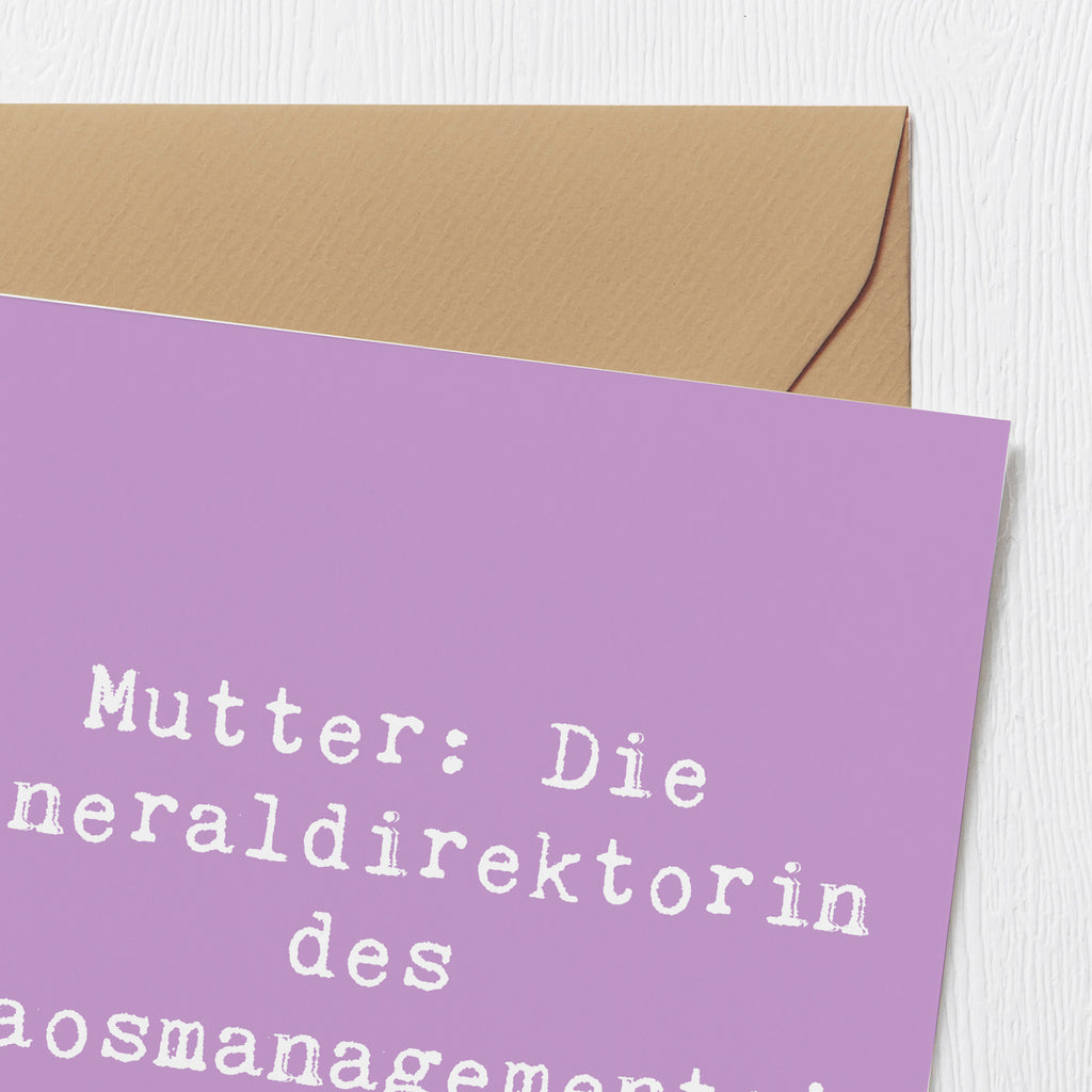 Deluxe Karte Spruch Mutter Chaosmanagerin Karte, Grußkarte, Klappkarte, Einladungskarte, Glückwunschkarte, Hochzeitskarte, Geburtstagskarte, Hochwertige Grußkarte, Hochwertige Klappkarte, Familie, Vatertag, Muttertag, Bruder, Schwester, Mama, Papa, Oma, Opa