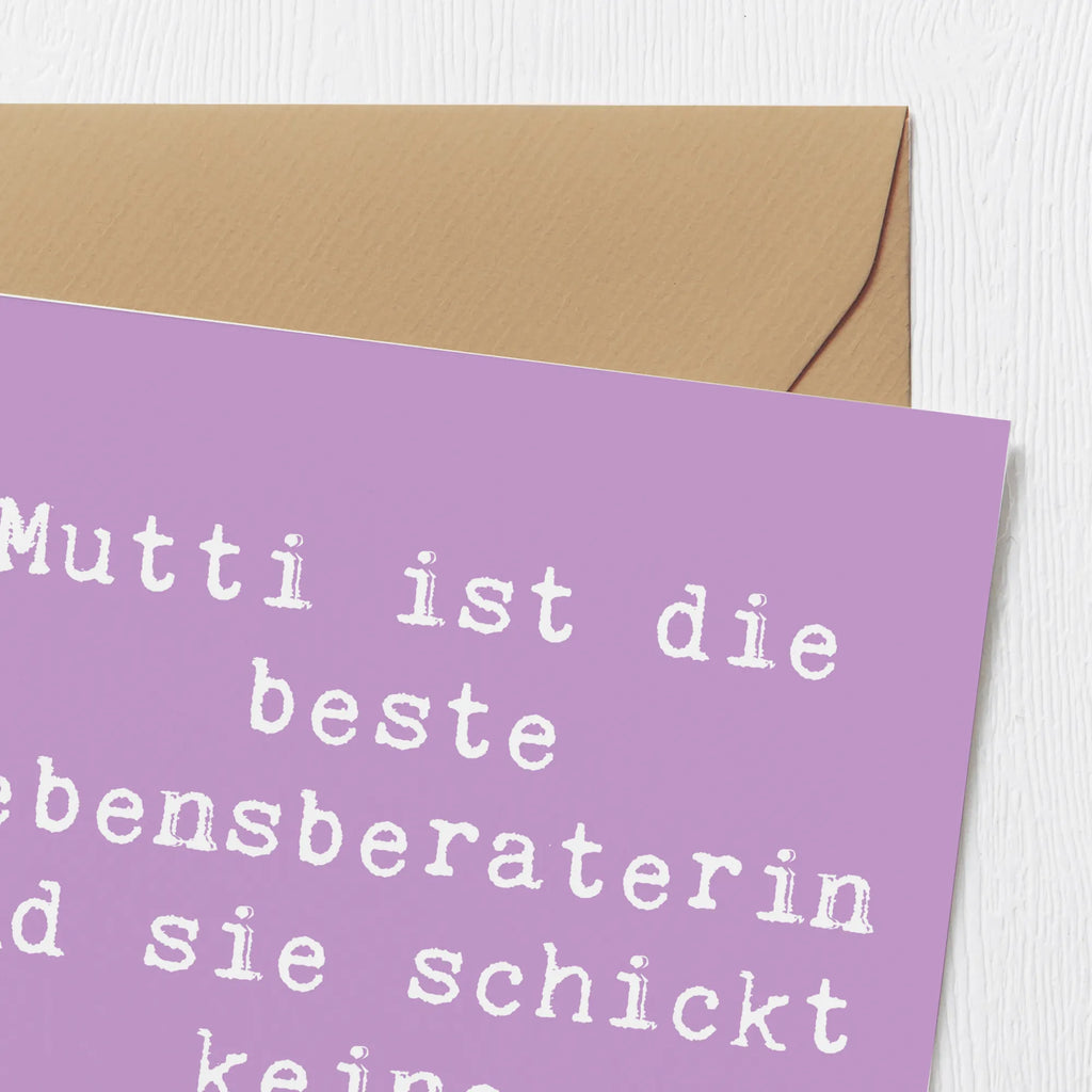 Deluxe Karte Spruch Mama Ratschläge Karte, Grußkarte, Klappkarte, Einladungskarte, Glückwunschkarte, Hochzeitskarte, Geburtstagskarte, Hochwertige Grußkarte, Hochwertige Klappkarte, Familie, Vatertag, Muttertag, Bruder, Schwester, Mama, Papa, Oma, Opa