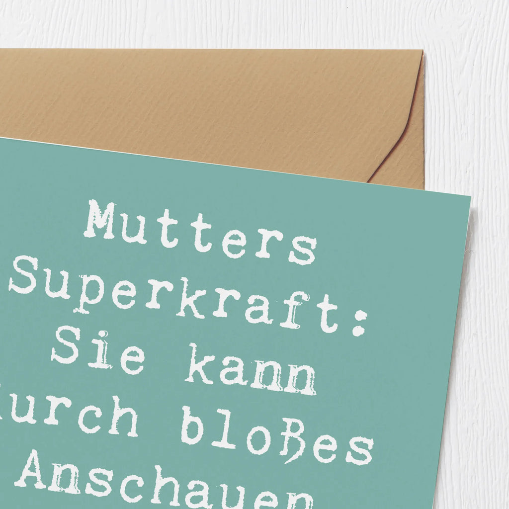 Deluxe Karte Spruch Mutters Magie Karte, Grußkarte, Klappkarte, Einladungskarte, Glückwunschkarte, Hochzeitskarte, Geburtstagskarte, Hochwertige Grußkarte, Hochwertige Klappkarte, Familie, Vatertag, Muttertag, Bruder, Schwester, Mama, Papa, Oma, Opa