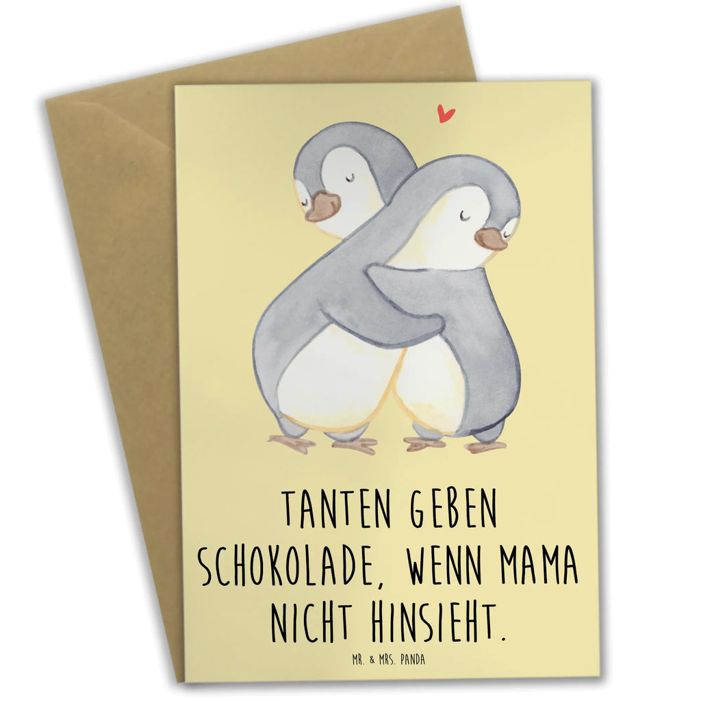 Grußkarte Tanten geben Schokolade, wenn Mama nicht hinsieht. Grußkarte, Klappkarte, Einladungskarte, Glückwunschkarte, Hochzeitskarte, Geburtstagskarte, Karte, Ansichtskarten, Familie, Vatertag, Muttertag, Bruder, Schwester, Mama, Papa, Oma, Opa