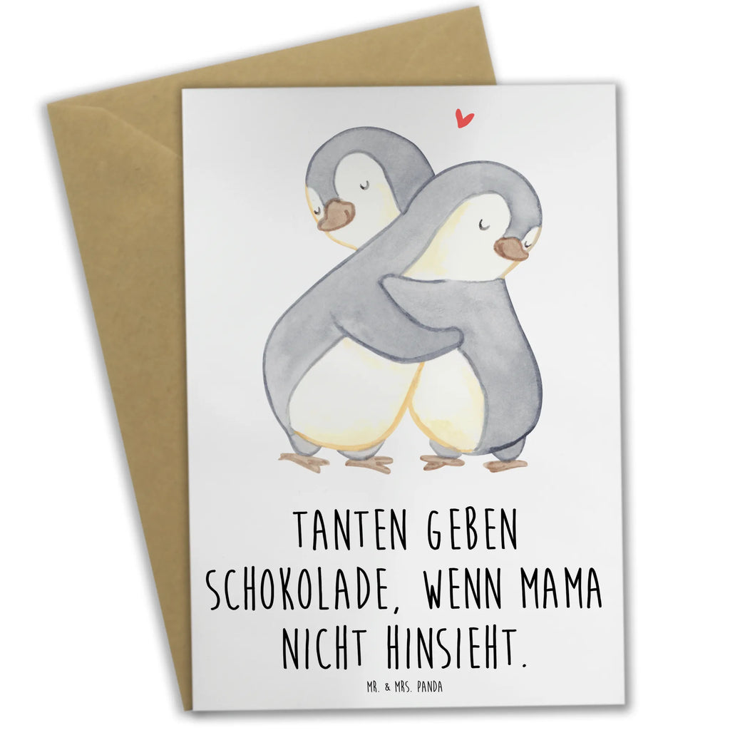 Grußkarte Tanten geben Schokolade, wenn Mama nicht hinsieht. Grußkarte, Klappkarte, Einladungskarte, Glückwunschkarte, Hochzeitskarte, Geburtstagskarte, Karte, Ansichtskarten, Familie, Vatertag, Muttertag, Bruder, Schwester, Mama, Papa, Oma, Opa