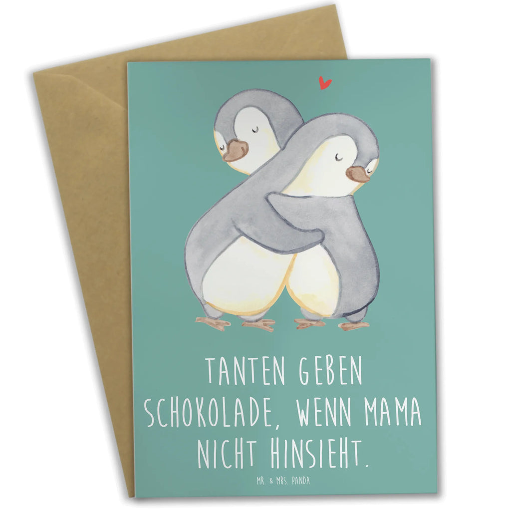 Grußkarte Tanten geben Schokolade, wenn Mama nicht hinsieht. Grußkarte, Klappkarte, Einladungskarte, Glückwunschkarte, Hochzeitskarte, Geburtstagskarte, Karte, Ansichtskarten, Familie, Vatertag, Muttertag, Bruder, Schwester, Mama, Papa, Oma, Opa