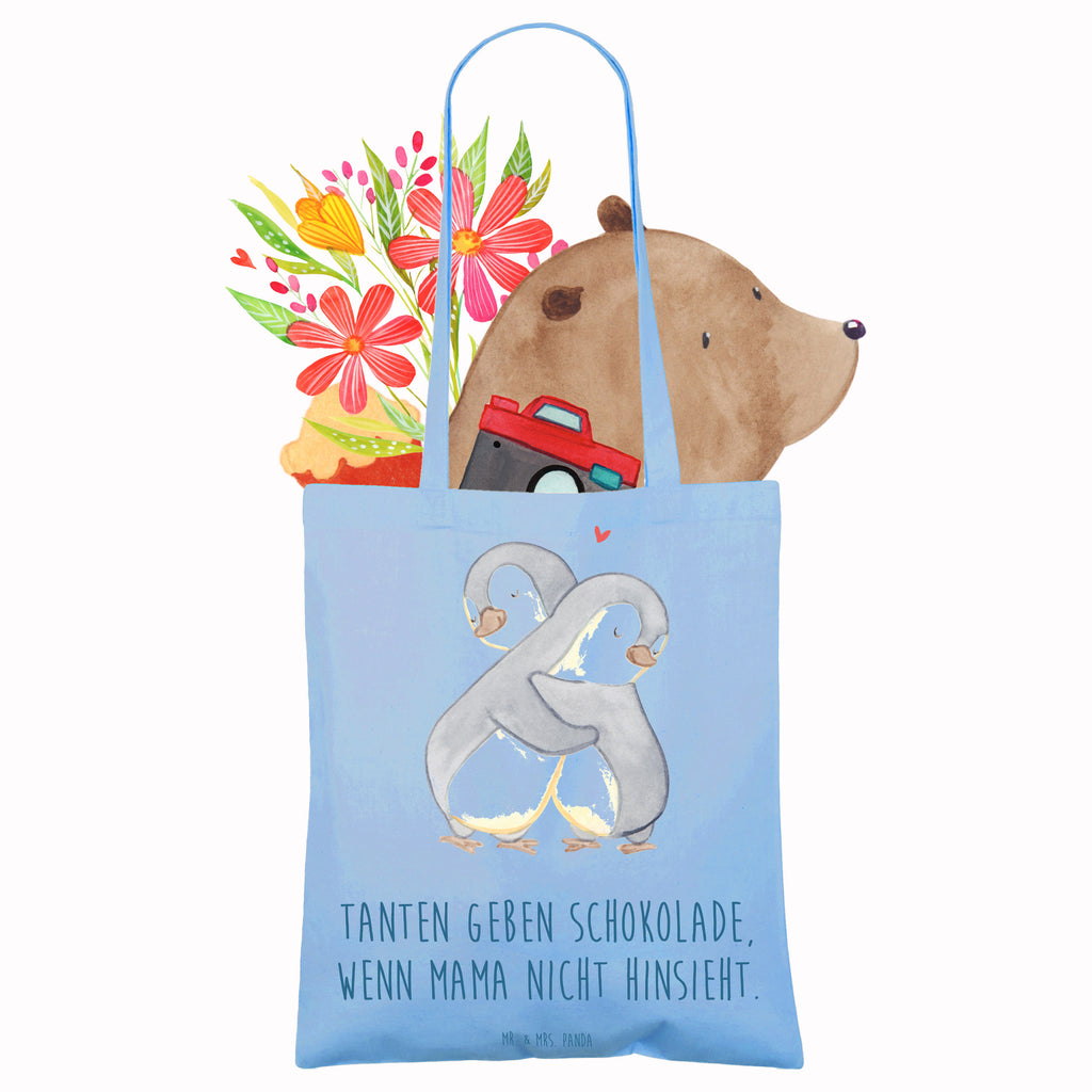 Tragetasche Tanten geben Schokolade, wenn Mama nicht hinsieht. Beuteltasche, Beutel, Einkaufstasche, Jutebeutel, Stoffbeutel, Tasche, Shopper, Umhängetasche, Strandtasche, Schultertasche, Stofftasche, Tragetasche, Badetasche, Jutetasche, Einkaufstüte, Laptoptasche, Familie, Vatertag, Muttertag, Bruder, Schwester, Mama, Papa, Oma, Opa