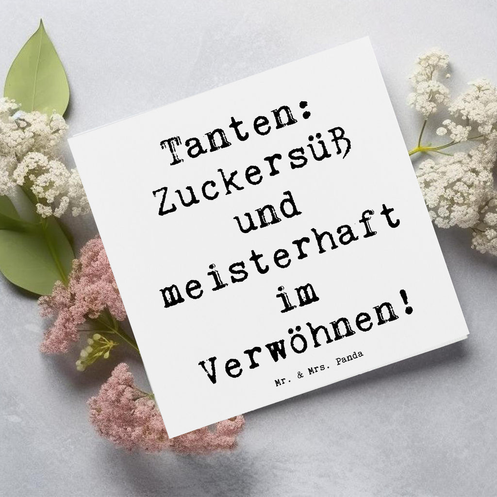 Deluxe Karte Spruch Tante Zuckersüß Karte, Grußkarte, Klappkarte, Einladungskarte, Glückwunschkarte, Hochzeitskarte, Geburtstagskarte, Hochwertige Grußkarte, Hochwertige Klappkarte, Familie, Vatertag, Muttertag, Bruder, Schwester, Mama, Papa, Oma, Opa