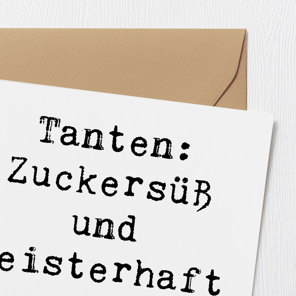 Deluxe Karte Spruch Tante Zuckersüß Karte, Grußkarte, Klappkarte, Einladungskarte, Glückwunschkarte, Hochzeitskarte, Geburtstagskarte, Hochwertige Grußkarte, Hochwertige Klappkarte, Familie, Vatertag, Muttertag, Bruder, Schwester, Mama, Papa, Oma, Opa