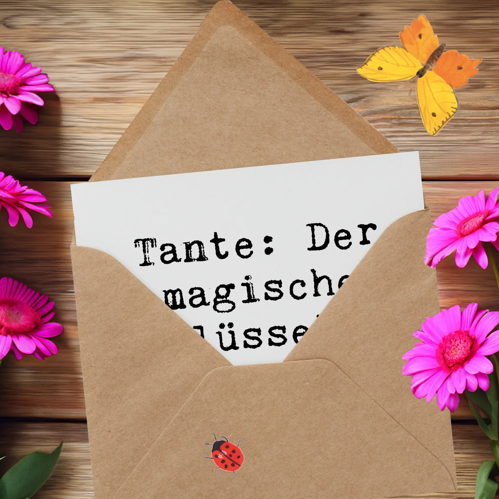 Deluxe Karte Spruch Zauberhafte Tante Karte, Grußkarte, Klappkarte, Einladungskarte, Glückwunschkarte, Hochzeitskarte, Geburtstagskarte, Hochwertige Grußkarte, Hochwertige Klappkarte, Familie, Vatertag, Muttertag, Bruder, Schwester, Mama, Papa, Oma, Opa