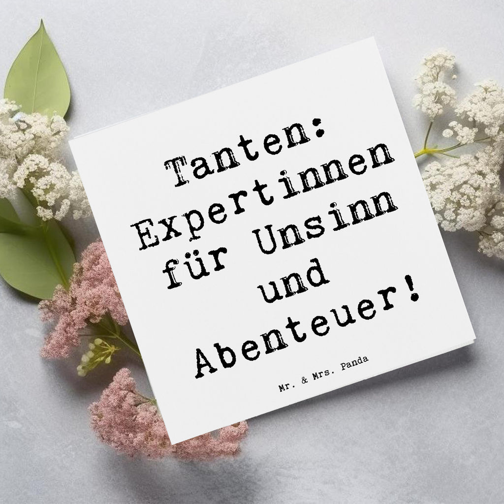 Deluxe Karte Spruch Tante Abenteuer Karte, Grußkarte, Klappkarte, Einladungskarte, Glückwunschkarte, Hochzeitskarte, Geburtstagskarte, Hochwertige Grußkarte, Hochwertige Klappkarte, Familie, Vatertag, Muttertag, Bruder, Schwester, Mama, Papa, Oma, Opa