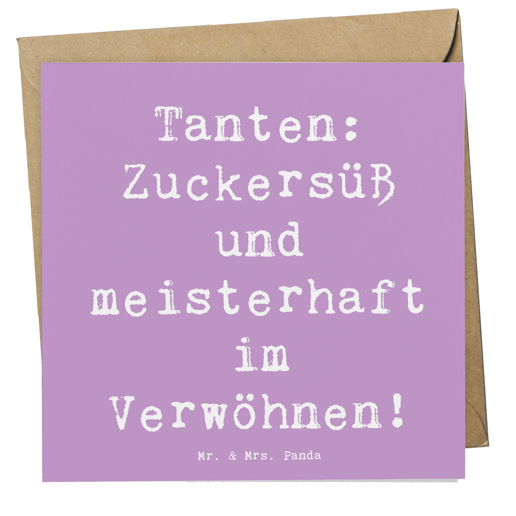 Deluxe Karte Spruch Tante Zuckersüß Karte, Grußkarte, Klappkarte, Einladungskarte, Glückwunschkarte, Hochzeitskarte, Geburtstagskarte, Hochwertige Grußkarte, Hochwertige Klappkarte, Familie, Vatertag, Muttertag, Bruder, Schwester, Mama, Papa, Oma, Opa