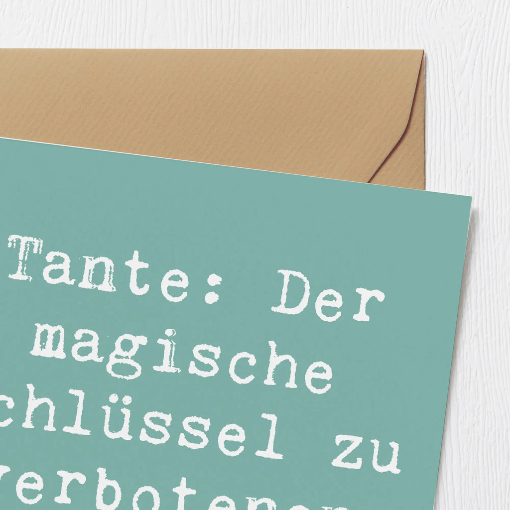 Deluxe Karte Spruch Zauberhafte Tante Karte, Grußkarte, Klappkarte, Einladungskarte, Glückwunschkarte, Hochzeitskarte, Geburtstagskarte, Hochwertige Grußkarte, Hochwertige Klappkarte, Familie, Vatertag, Muttertag, Bruder, Schwester, Mama, Papa, Oma, Opa