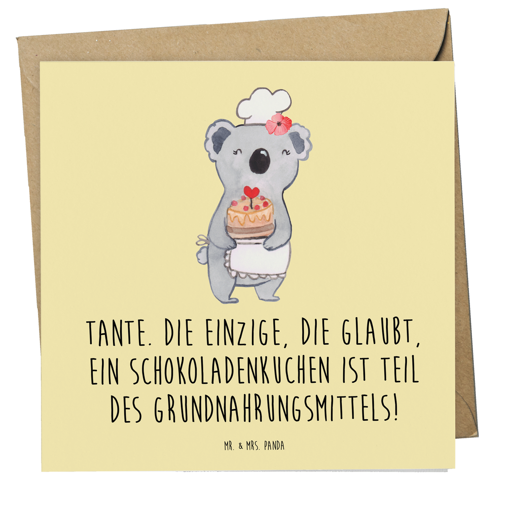 Deluxe Karte Tante Schokoladenkuchen Karte, Grußkarte, Klappkarte, Einladungskarte, Glückwunschkarte, Hochzeitskarte, Geburtstagskarte, Hochwertige Grußkarte, Hochwertige Klappkarte, Familie, Vatertag, Muttertag, Bruder, Schwester, Mama, Papa, Oma, Opa