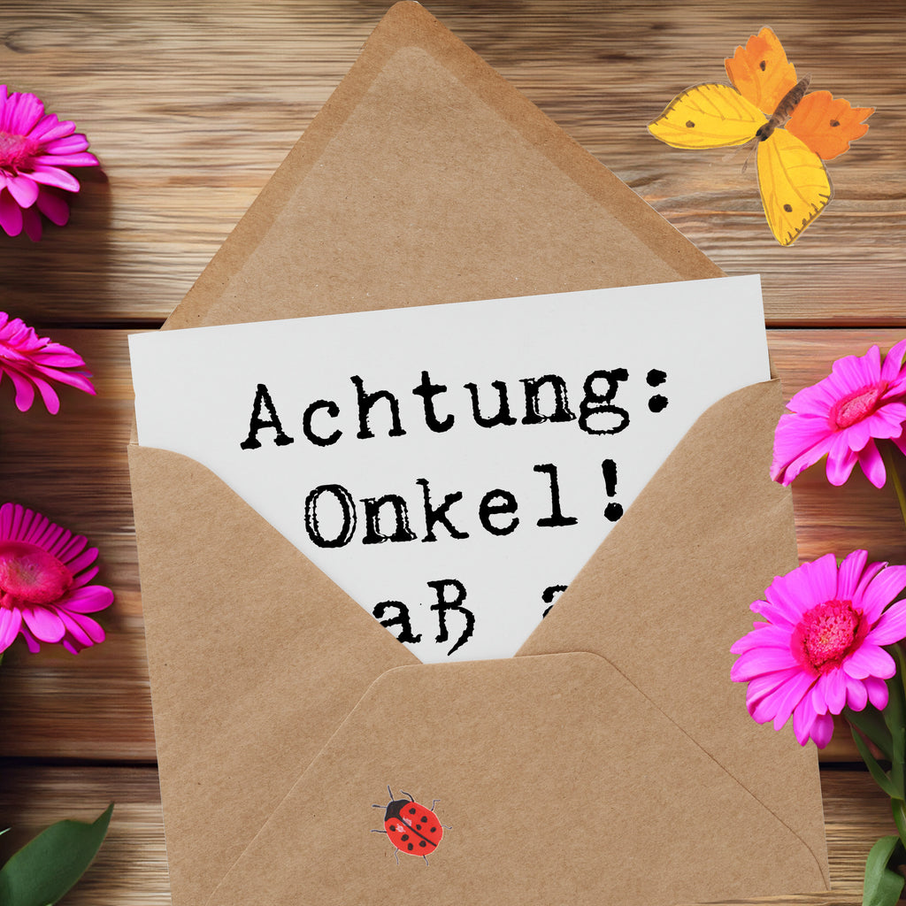 Deluxe Karte Spruch Spaßiger Onkel Karte, Grußkarte, Klappkarte, Einladungskarte, Glückwunschkarte, Hochzeitskarte, Geburtstagskarte, Hochwertige Grußkarte, Hochwertige Klappkarte, Familie, Vatertag, Muttertag, Bruder, Schwester, Mama, Papa, Oma, Opa