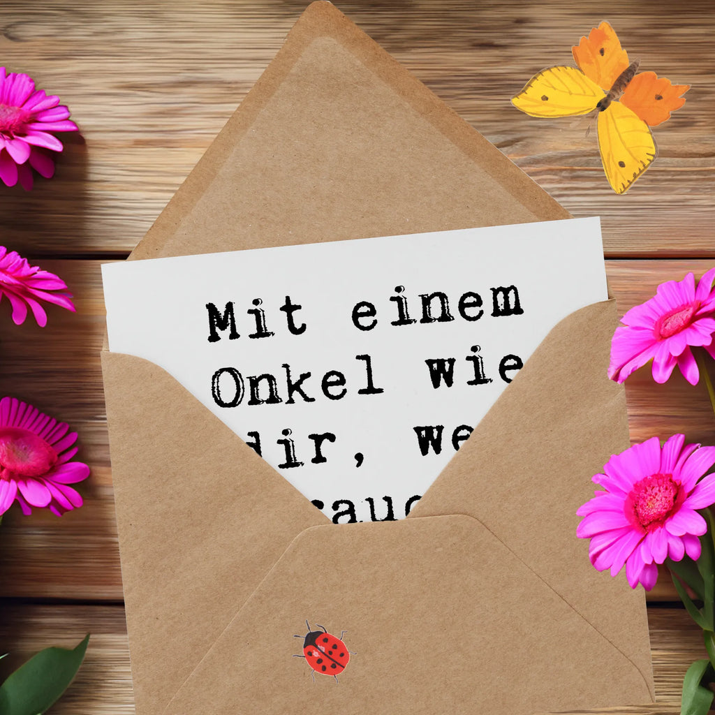 Deluxe Karte Spruch Super-Onkel Karte, Grußkarte, Klappkarte, Einladungskarte, Glückwunschkarte, Hochzeitskarte, Geburtstagskarte, Hochwertige Grußkarte, Hochwertige Klappkarte, Familie, Vatertag, Muttertag, Bruder, Schwester, Mama, Papa, Oma, Opa