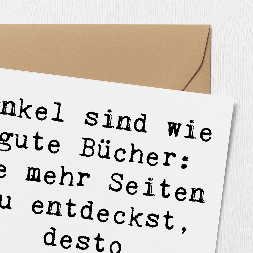 Deluxe Karte Spruch Onkel Bücher Karte, Grußkarte, Klappkarte, Einladungskarte, Glückwunschkarte, Hochzeitskarte, Geburtstagskarte, Hochwertige Grußkarte, Hochwertige Klappkarte, Familie, Vatertag, Muttertag, Bruder, Schwester, Mama, Papa, Oma, Opa