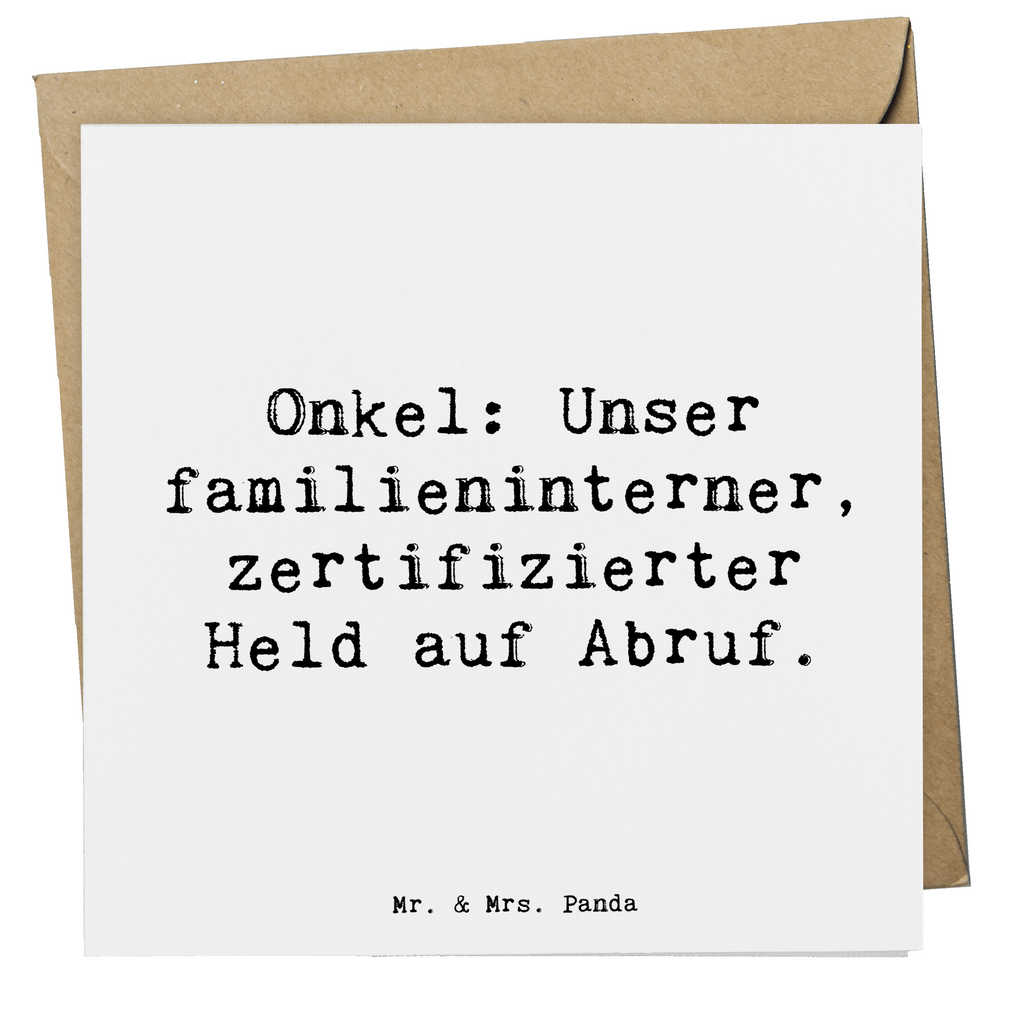 Deluxe Karte Spruch Onkel-Held Karte, Grußkarte, Klappkarte, Einladungskarte, Glückwunschkarte, Hochzeitskarte, Geburtstagskarte, Hochwertige Grußkarte, Hochwertige Klappkarte, Familie, Vatertag, Muttertag, Bruder, Schwester, Mama, Papa, Oma, Opa