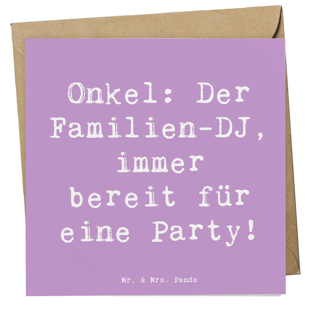 Deluxe Karte Spruch Onkel Familien-DJ Karte, Grußkarte, Klappkarte, Einladungskarte, Glückwunschkarte, Hochzeitskarte, Geburtstagskarte, Hochwertige Grußkarte, Hochwertige Klappkarte, Familie, Vatertag, Muttertag, Bruder, Schwester, Mama, Papa, Oma, Opa