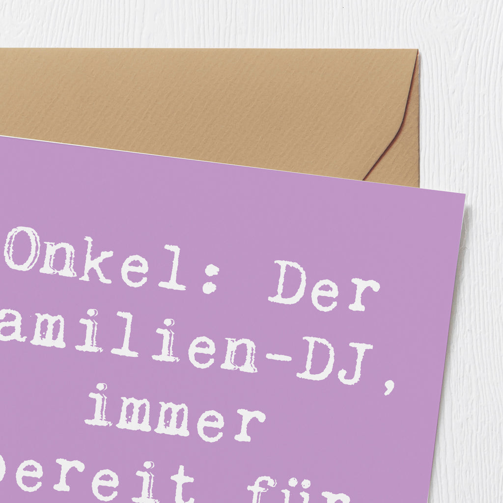 Deluxe Karte Spruch Onkel Familien-DJ Karte, Grußkarte, Klappkarte, Einladungskarte, Glückwunschkarte, Hochzeitskarte, Geburtstagskarte, Hochwertige Grußkarte, Hochwertige Klappkarte, Familie, Vatertag, Muttertag, Bruder, Schwester, Mama, Papa, Oma, Opa