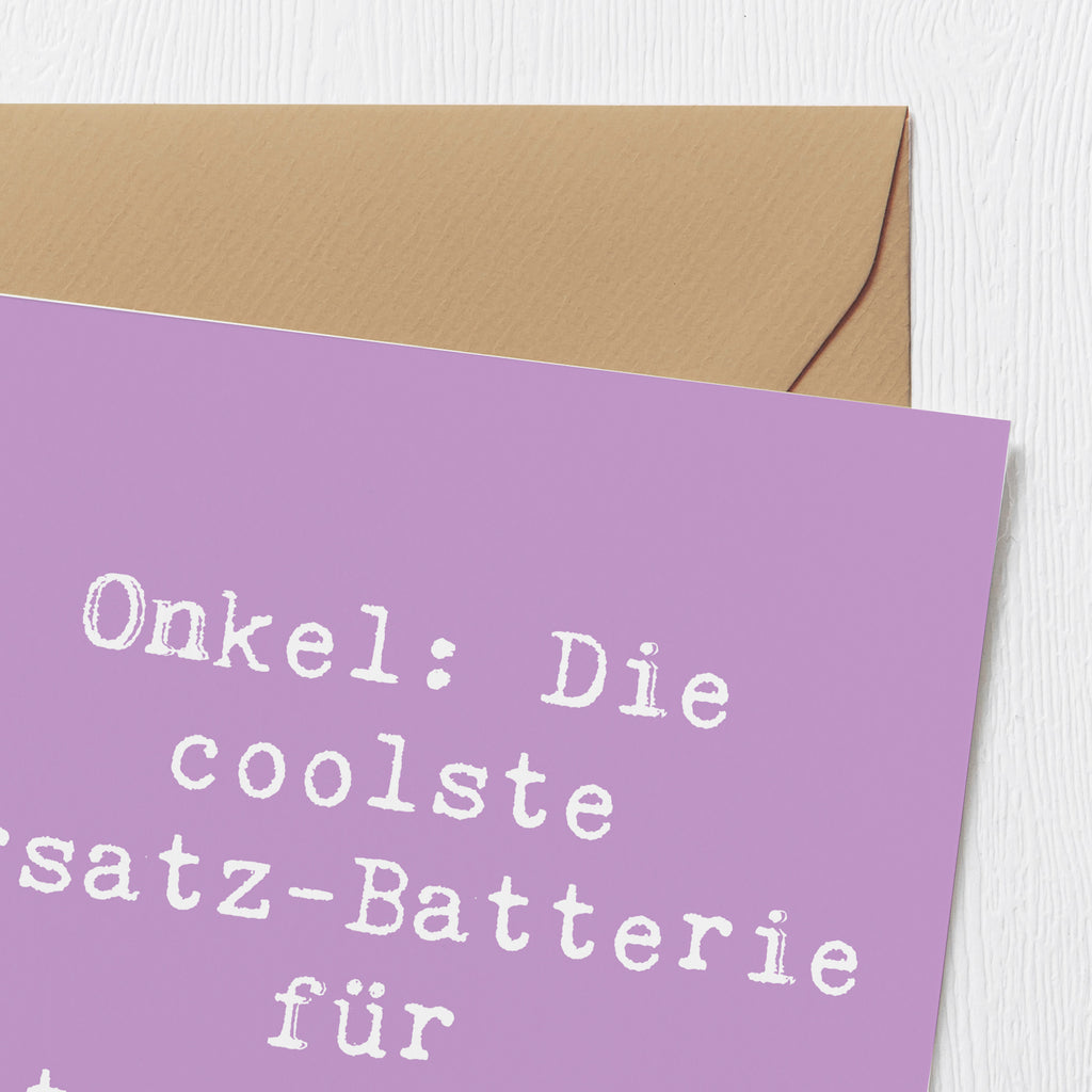 Deluxe Karte Spruch Onkel Energie Karte, Grußkarte, Klappkarte, Einladungskarte, Glückwunschkarte, Hochzeitskarte, Geburtstagskarte, Hochwertige Grußkarte, Hochwertige Klappkarte, Familie, Vatertag, Muttertag, Bruder, Schwester, Mama, Papa, Oma, Opa