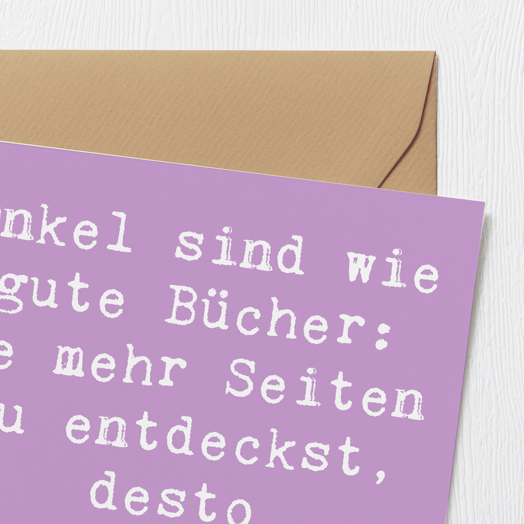 Deluxe Karte Spruch Onkel Bücher Karte, Grußkarte, Klappkarte, Einladungskarte, Glückwunschkarte, Hochzeitskarte, Geburtstagskarte, Hochwertige Grußkarte, Hochwertige Klappkarte, Familie, Vatertag, Muttertag, Bruder, Schwester, Mama, Papa, Oma, Opa