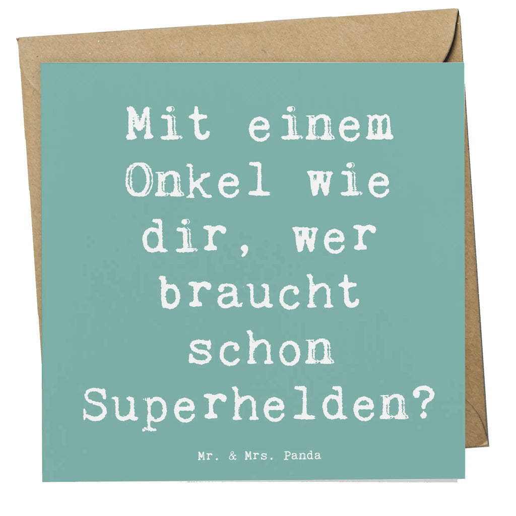 Deluxe Karte Spruch Super-Onkel Karte, Grußkarte, Klappkarte, Einladungskarte, Glückwunschkarte, Hochzeitskarte, Geburtstagskarte, Hochwertige Grußkarte, Hochwertige Klappkarte, Familie, Vatertag, Muttertag, Bruder, Schwester, Mama, Papa, Oma, Opa