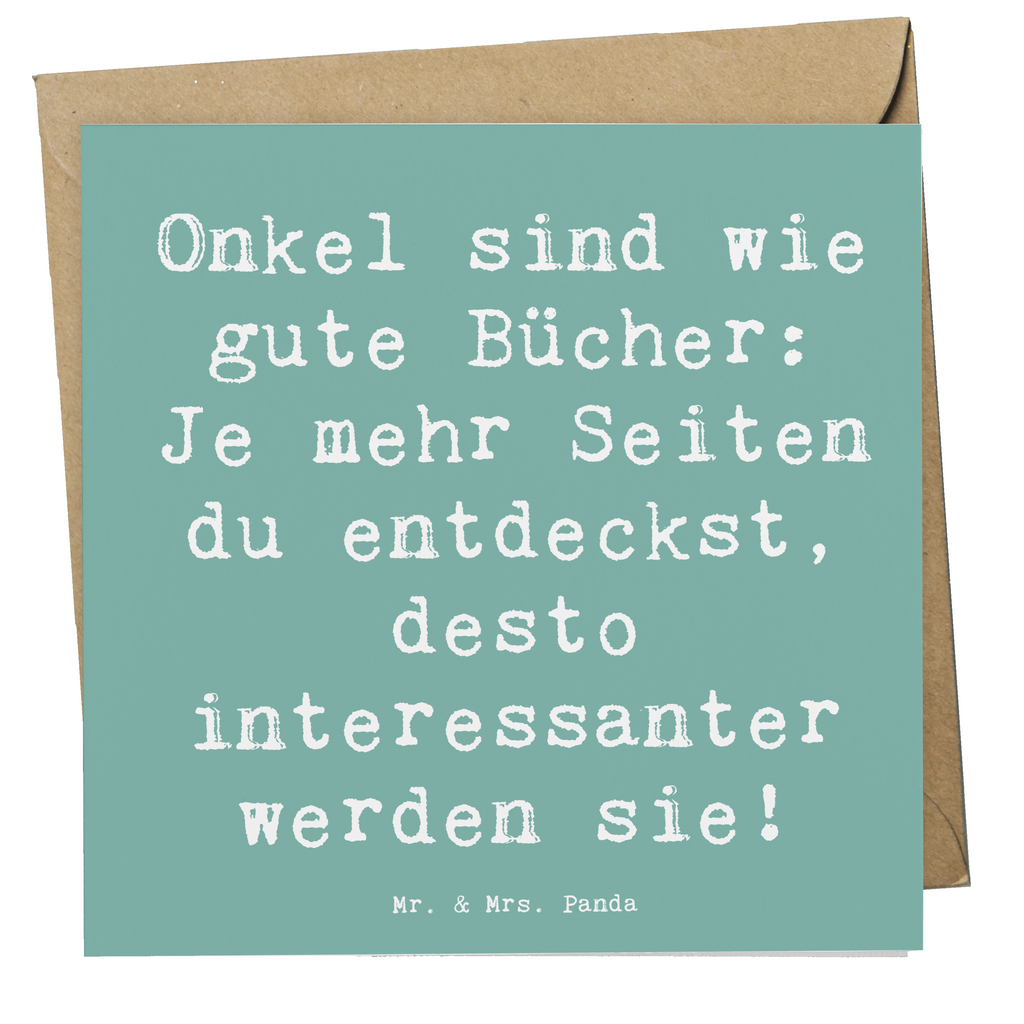 Deluxe Karte Spruch Onkel Bücher Karte, Grußkarte, Klappkarte, Einladungskarte, Glückwunschkarte, Hochzeitskarte, Geburtstagskarte, Hochwertige Grußkarte, Hochwertige Klappkarte, Familie, Vatertag, Muttertag, Bruder, Schwester, Mama, Papa, Oma, Opa