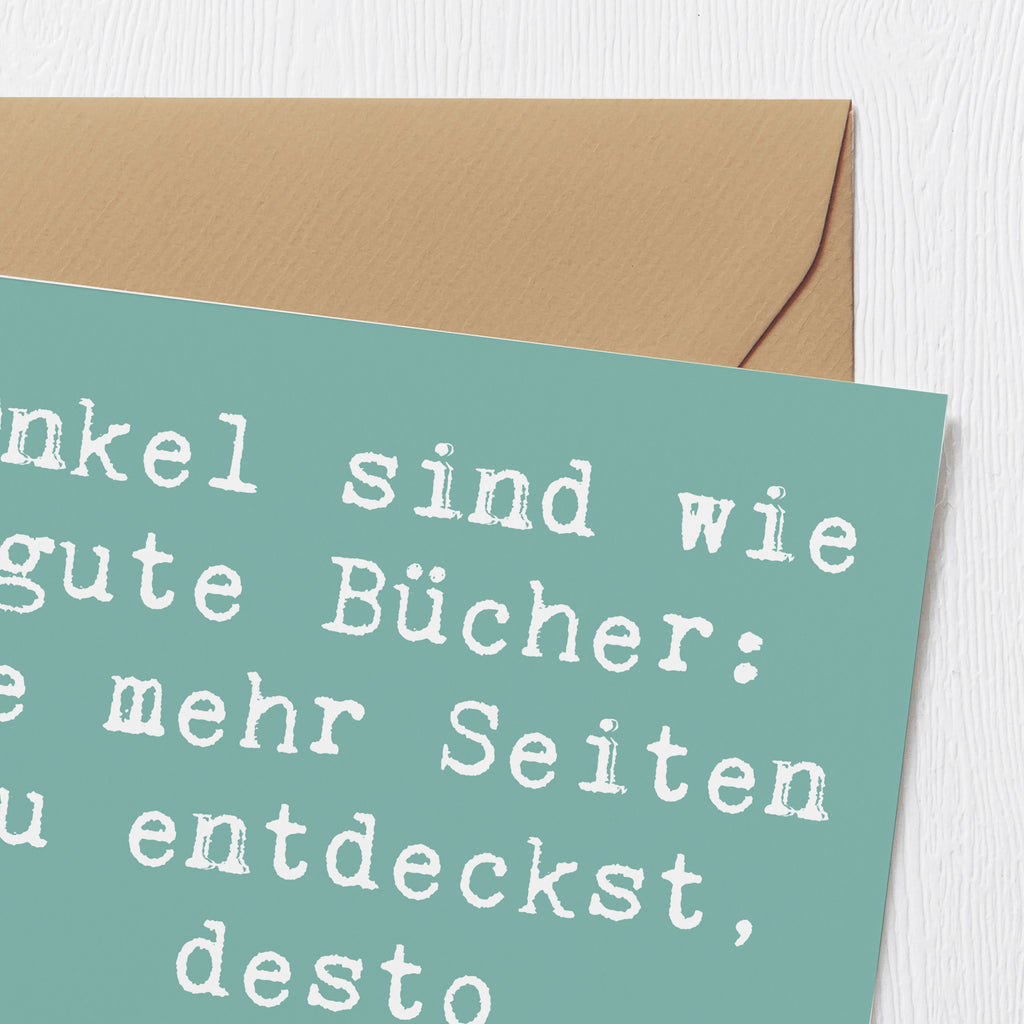 Deluxe Karte Spruch Onkel Bücher Karte, Grußkarte, Klappkarte, Einladungskarte, Glückwunschkarte, Hochzeitskarte, Geburtstagskarte, Hochwertige Grußkarte, Hochwertige Klappkarte, Familie, Vatertag, Muttertag, Bruder, Schwester, Mama, Papa, Oma, Opa