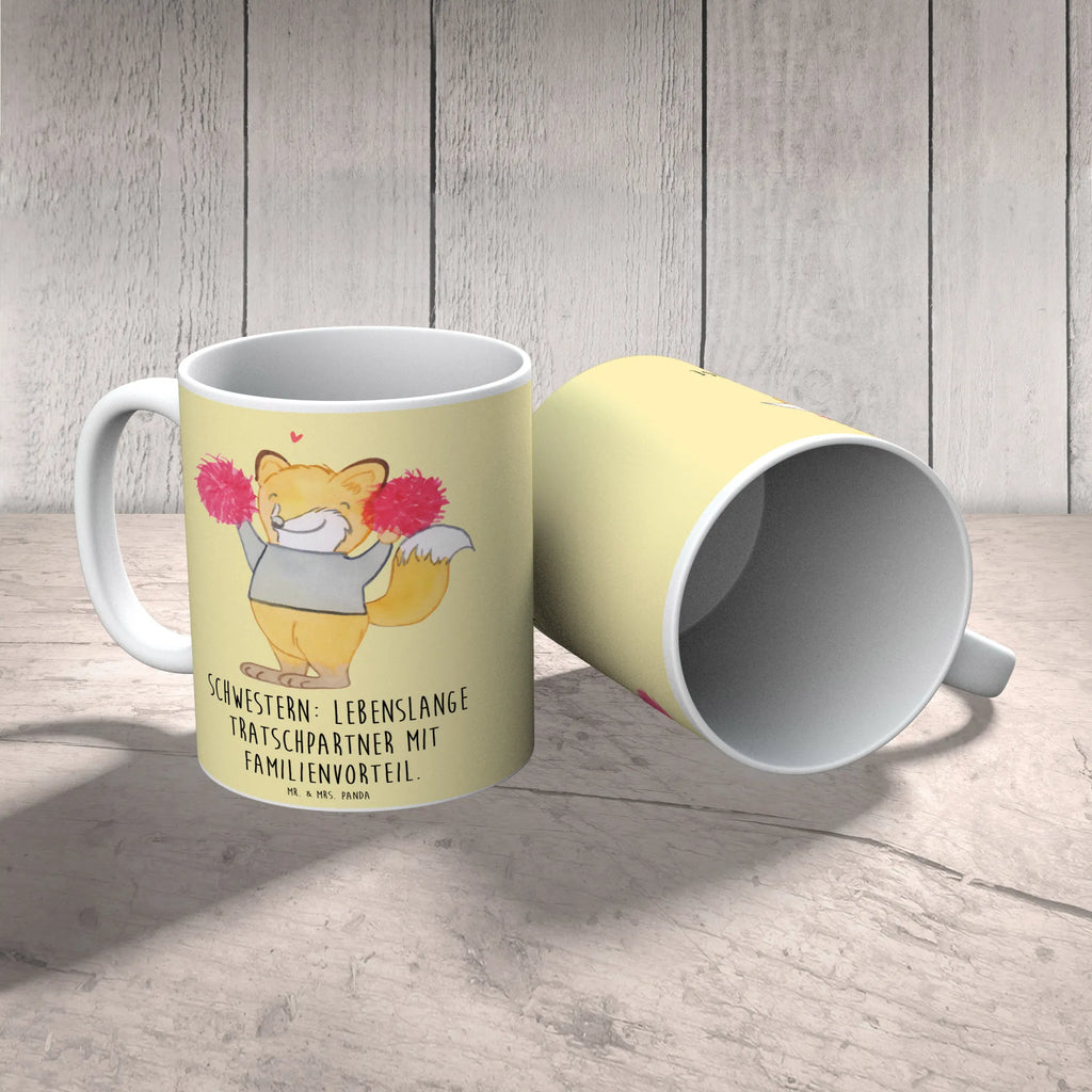 Tasse Schwestern Tratschpartner Tasse, Kaffeetasse, Teetasse, Becher, Kaffeebecher, Teebecher, Keramiktasse, Porzellantasse, Büro Tasse, Geschenk Tasse, Tasse Sprüche, Tasse Motive, Kaffeetassen, Tasse bedrucken, Designer Tasse, Cappuccino Tassen, Schöne Teetassen, Familie, Vatertag, Muttertag, Bruder, Schwester, Mama, Papa, Oma, Opa