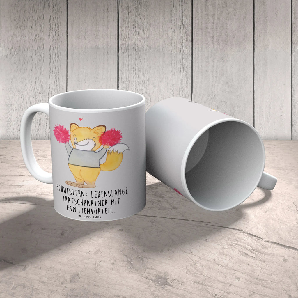 Tasse Schwestern Tratschpartner Tasse, Kaffeetasse, Teetasse, Becher, Kaffeebecher, Teebecher, Keramiktasse, Porzellantasse, Büro Tasse, Geschenk Tasse, Tasse Sprüche, Tasse Motive, Kaffeetassen, Tasse bedrucken, Designer Tasse, Cappuccino Tassen, Schöne Teetassen, Familie, Vatertag, Muttertag, Bruder, Schwester, Mama, Papa, Oma, Opa