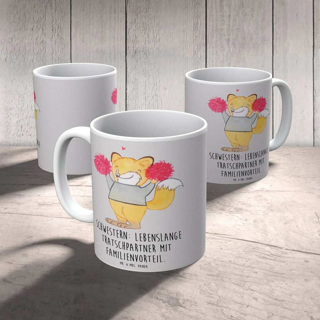 Tasse Schwestern Tratschpartner Tasse, Kaffeetasse, Teetasse, Becher, Kaffeebecher, Teebecher, Keramiktasse, Porzellantasse, Büro Tasse, Geschenk Tasse, Tasse Sprüche, Tasse Motive, Kaffeetassen, Tasse bedrucken, Designer Tasse, Cappuccino Tassen, Schöne Teetassen, Familie, Vatertag, Muttertag, Bruder, Schwester, Mama, Papa, Oma, Opa