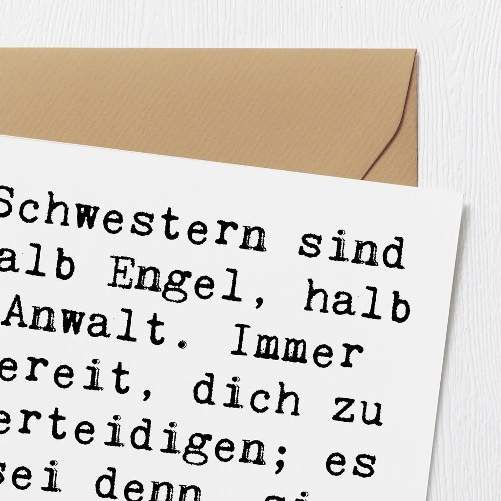 Deluxe Karte Spruch Schwesternwunder Karte, Grußkarte, Klappkarte, Einladungskarte, Glückwunschkarte, Hochzeitskarte, Geburtstagskarte, Hochwertige Grußkarte, Hochwertige Klappkarte, Familie, Vatertag, Muttertag, Bruder, Schwester, Mama, Papa, Oma, Opa