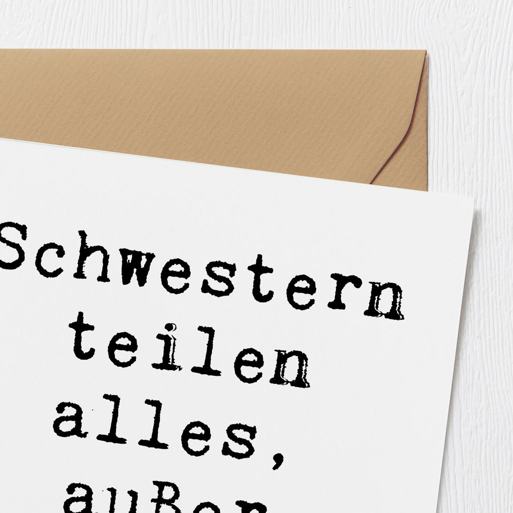 Deluxe Karte Spruch Schwestern Liebe Karte, Grußkarte, Klappkarte, Einladungskarte, Glückwunschkarte, Hochzeitskarte, Geburtstagskarte, Hochwertige Grußkarte, Hochwertige Klappkarte, Familie, Vatertag, Muttertag, Bruder, Schwester, Mama, Papa, Oma, Opa