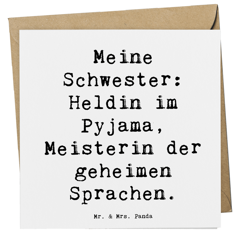 Deluxe Karte Spruch Schwester Heldin Karte, Grußkarte, Klappkarte, Einladungskarte, Glückwunschkarte, Hochzeitskarte, Geburtstagskarte, Hochwertige Grußkarte, Hochwertige Klappkarte, Familie, Vatertag, Muttertag, Bruder, Schwester, Mama, Papa, Oma, Opa